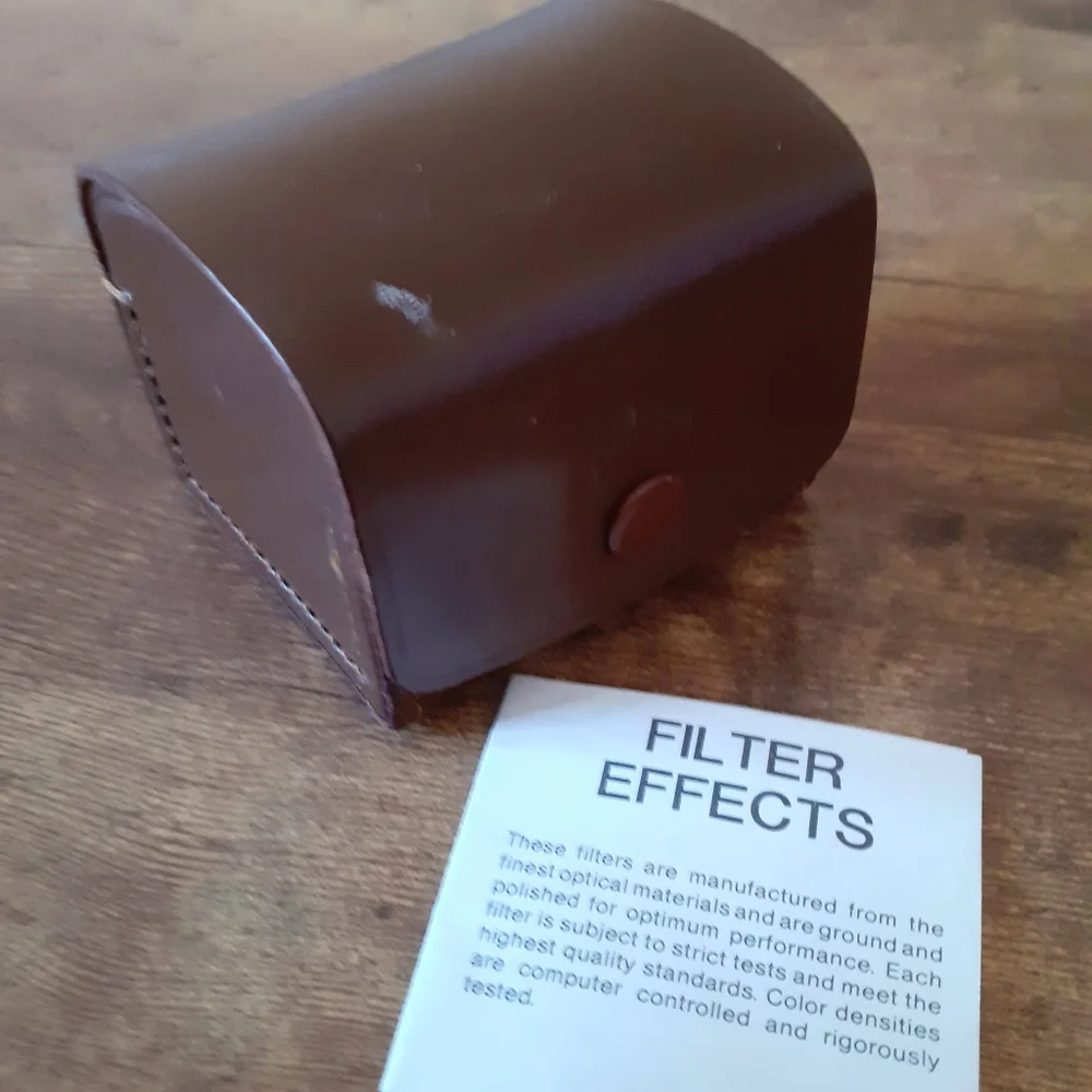 Filter Effects lens set with vintage protective leather travel case